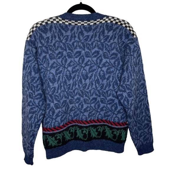 Vintage 90s Susan Bristol Pure Wool Cat Cardigan Sweater Medium - Picture 2 of 13